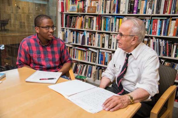 Prof. Art Cyr advising a student.